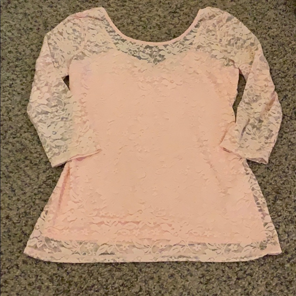 Mesh 3/4 Sleeve Length Blouse